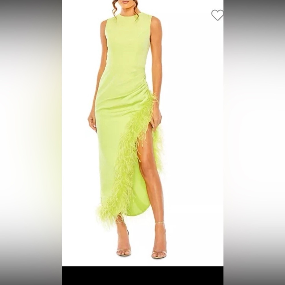 Mac Duggal Asymmetrical Dress in Lime Green